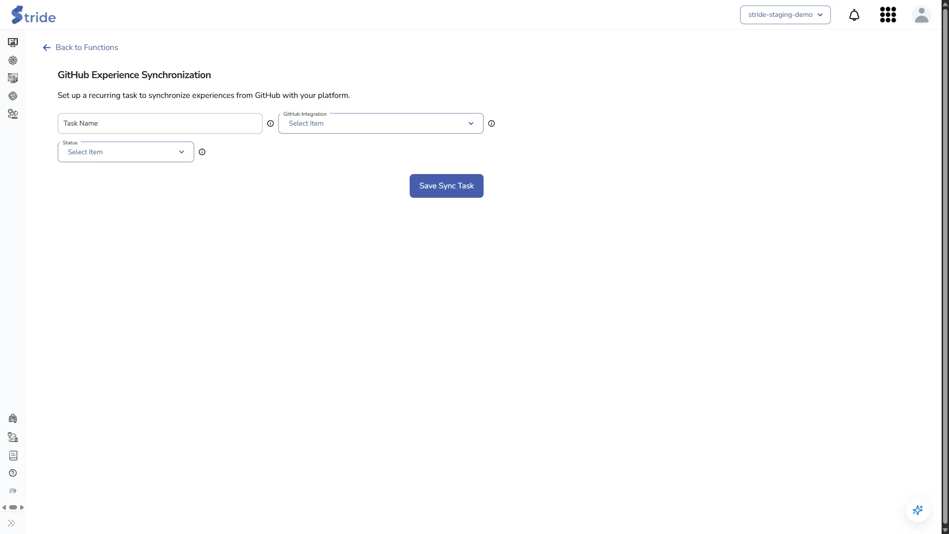 The GitHub Experience Synchronization form