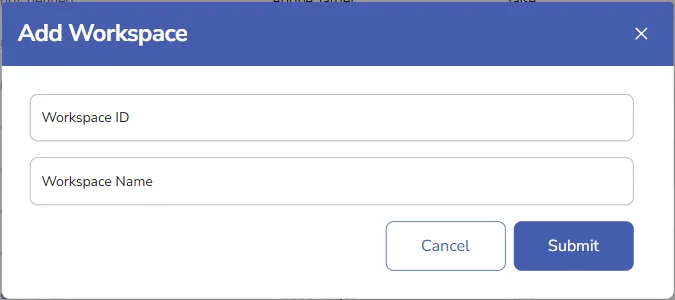 The Add Workspace form